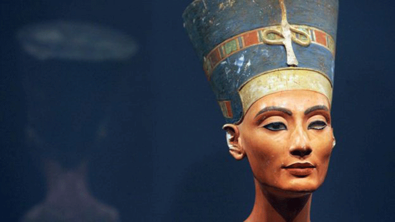This bust of Queen Nefertiti, on display in Berlin, has added to her fame. The remains of the Queen were never found. Photo Credit: AFP/BBC.