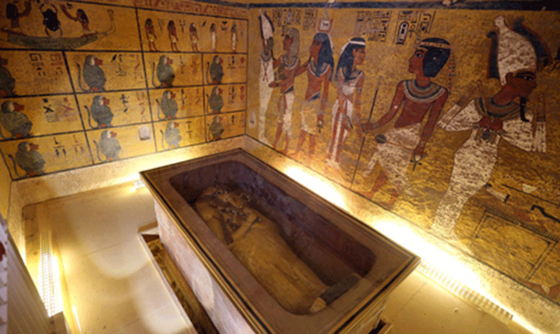 Tutankhamun's burial chamber. Photo Credit: Ahram Online.