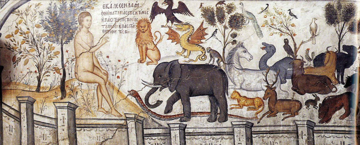 Adam Naming the Animals Agios Nikolaos Anapafsas (Meteora) Public Domain.