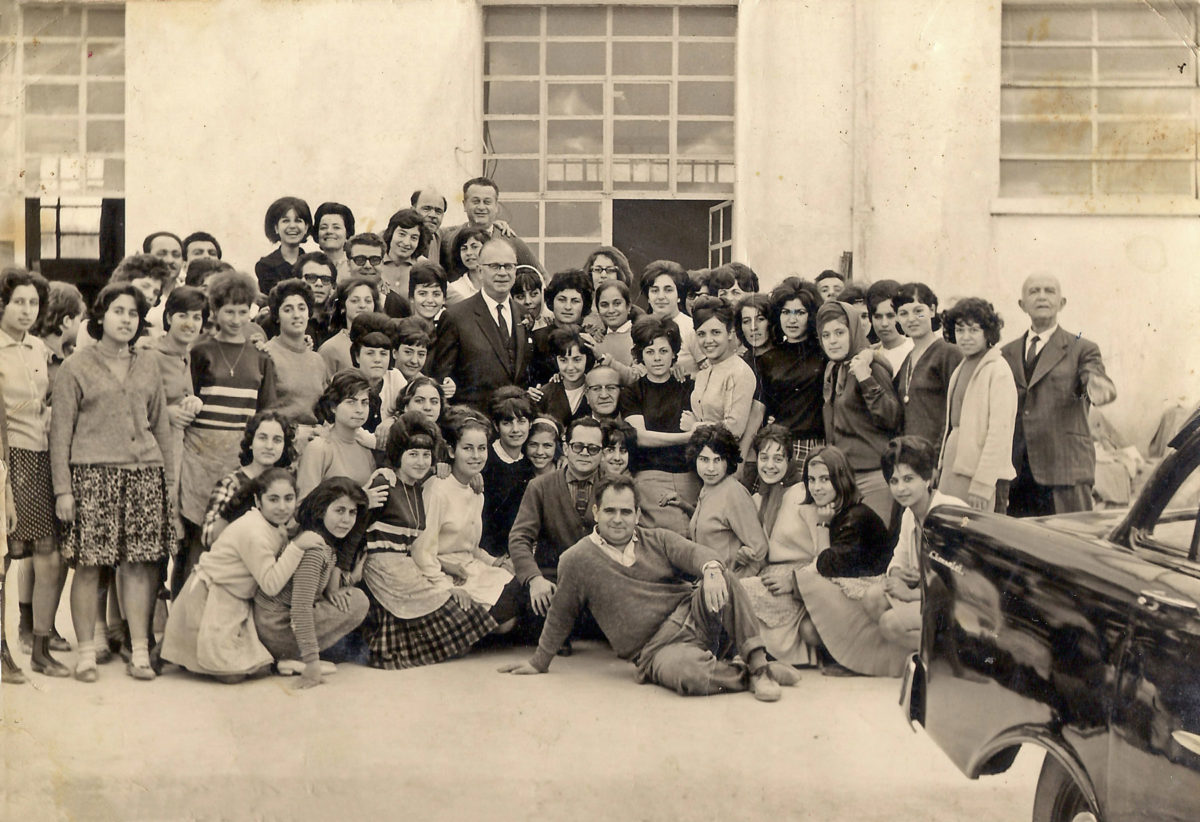 ICAROS workers in front of the factory in Agios Dimitrios on 2.1.1965.