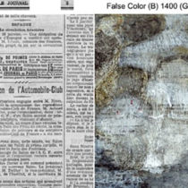 French newsprint and earlier works beneath Picasso’s painting