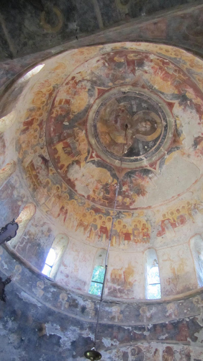 Kechria Monastery, Skiathos. Detail of wall painting.