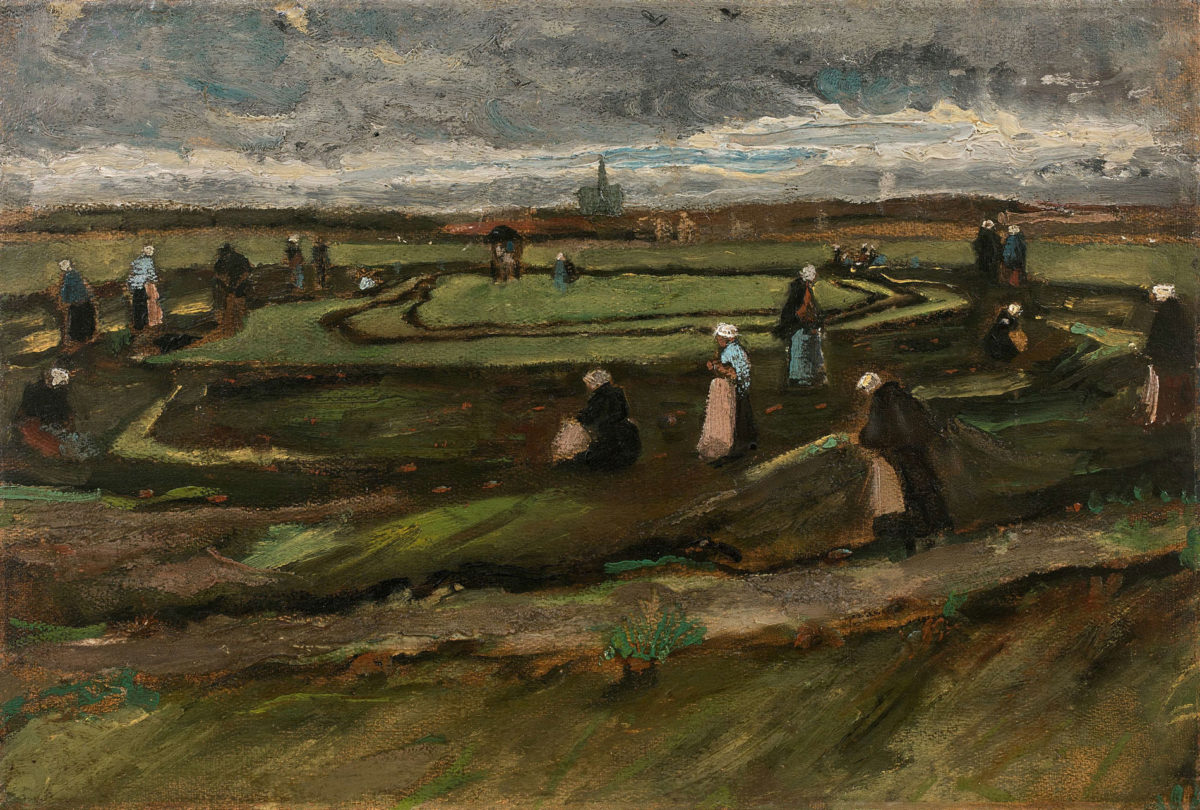 Van Gogh, “Raccommodeuses de filets dans les dunes/ Women mending nets in the dunes″, 1882 (photo: Artcurial).