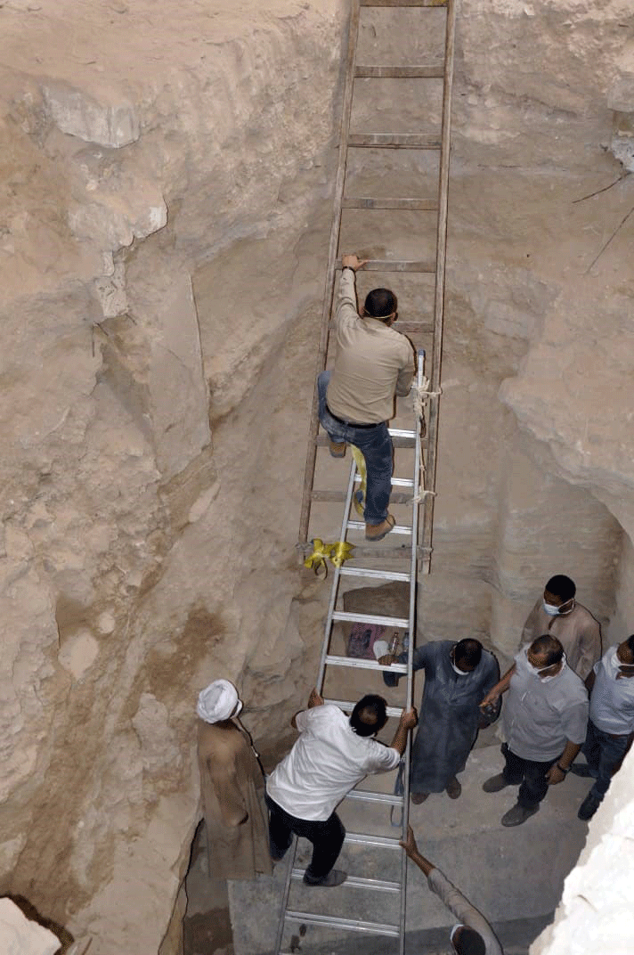 The sarcophagus had been found earlier this month in Alexandria. Photo Credit: Luxor Times.