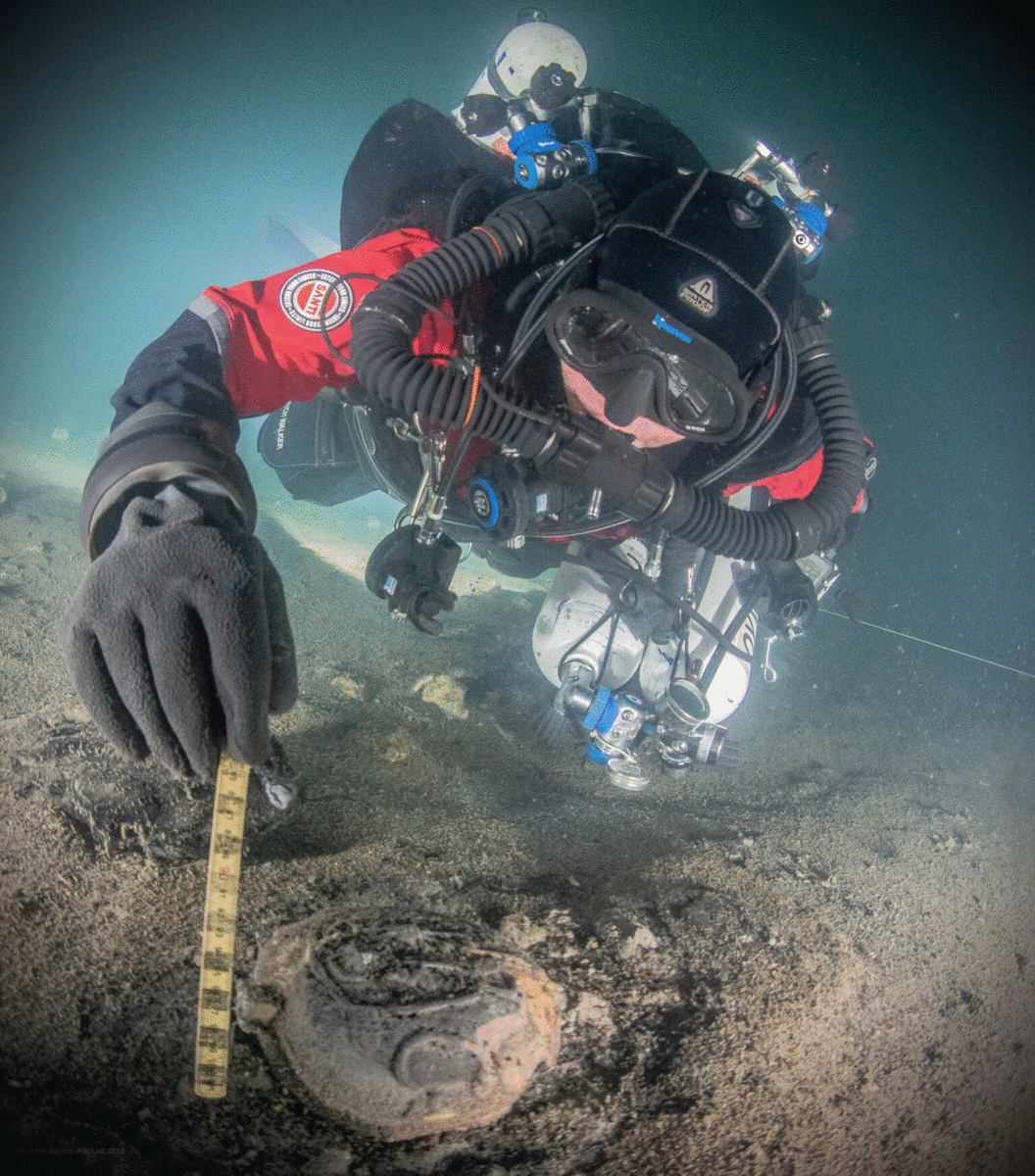 Divers found weapons and skeletal remains, along with utensils, which were part of the crew’s everyday life aboard the ship. They could sail for months at a time. Photo Credit: Kirill Egorov / Ocean Discovery / Mars Project / Nordic Science.