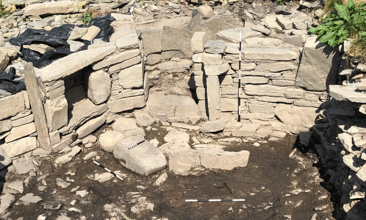 Archaeologists are hoping to record details of the Pictish coppersmith’s workshop before it is damaged by the tide. Photo Credit: University of Bradford / The Guardian.