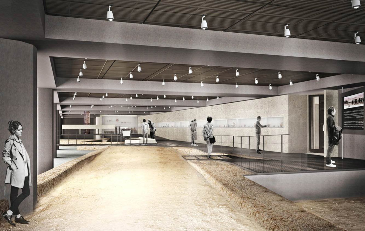The exhibits will be displayed in a special “slit” like showcase running along the basement walls for a length of almost 35 meters (photo: AMNA).