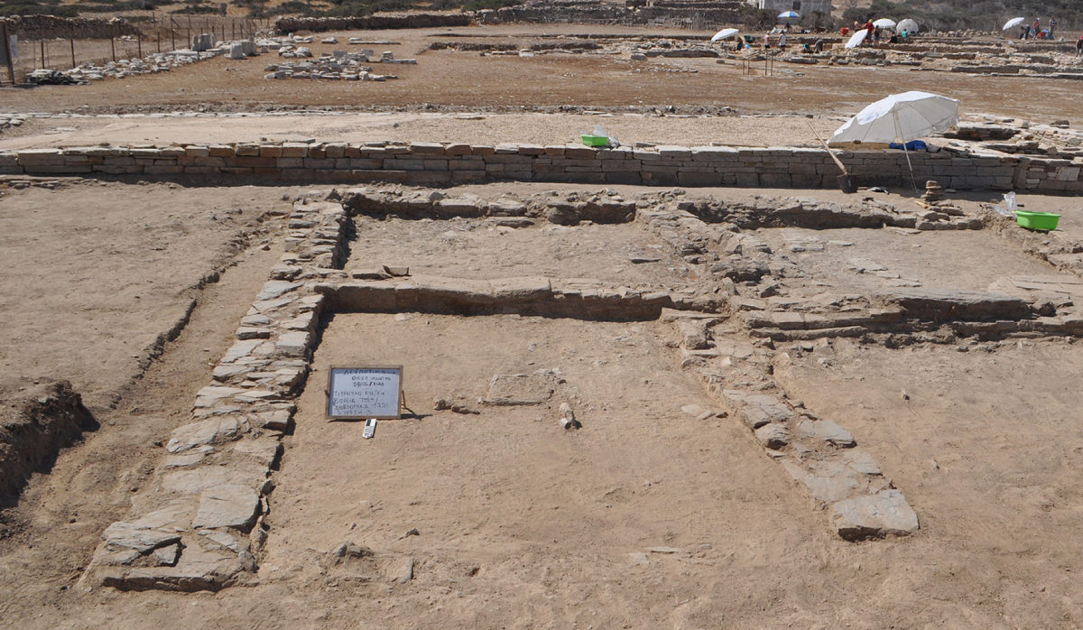 View of the excavation site of Mandra on the island of Despotiko.