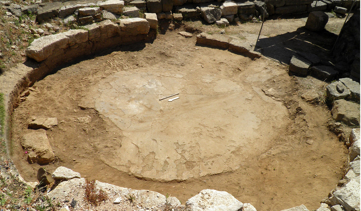 The pebble floor was discovered during excavations by the Ephorate of Antiquities of Arta. Credit: Ephorate of Antiquities of Arta.