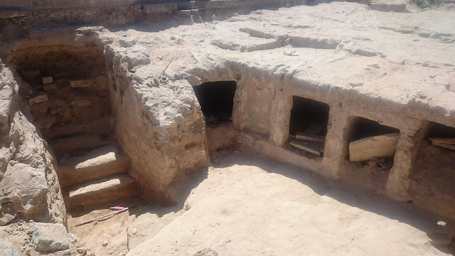 View of the excavated tombs.