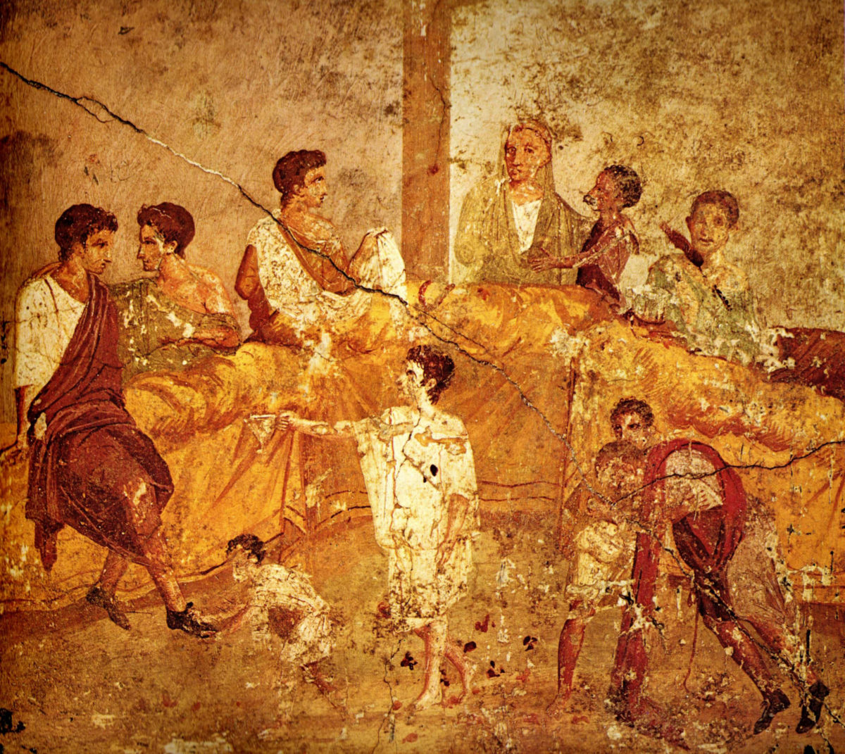 Wall painting (1st century AD) from Pompeii depicting a multigenerational banquet.