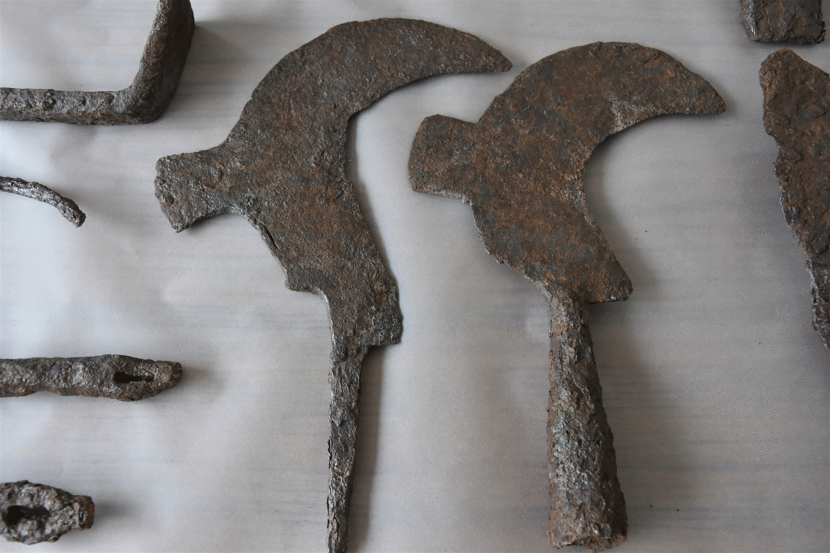 Sickels were found among the tools. Photo Credit: Provincial Directorate of Culture and Tourism in Canakkale/The History Blog.