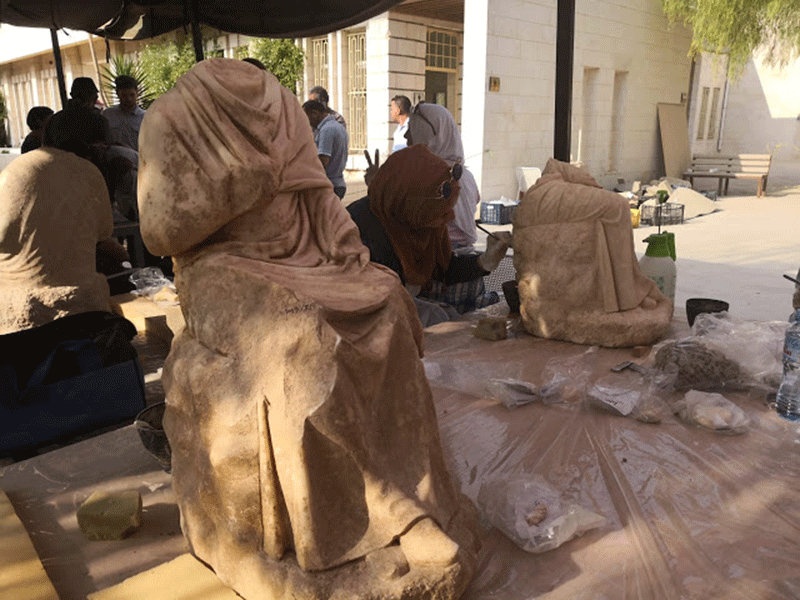 Many sculptures have been found almost intact and others decapitated. Photo Credit: Maram Kayed / TANN.
