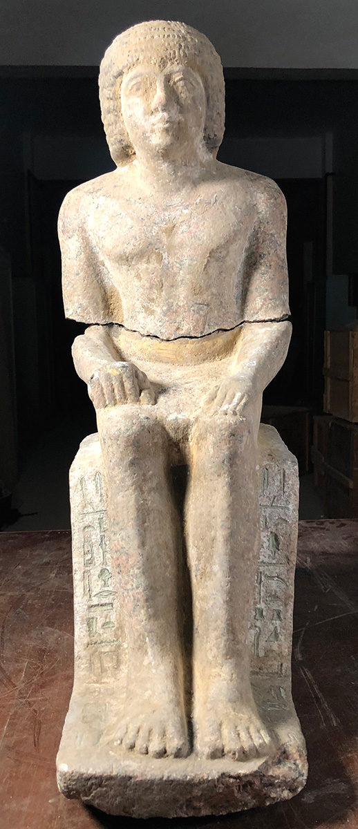 Complete granite statue of Kaires (c) Czech Institute of Egyptology, Faculty of Arts, Charles University.