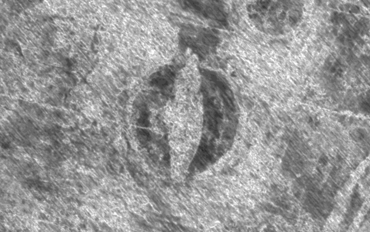 The outline of the Viking ship can clearly be seen in this radar data. Lars Gustavsen, NIKU