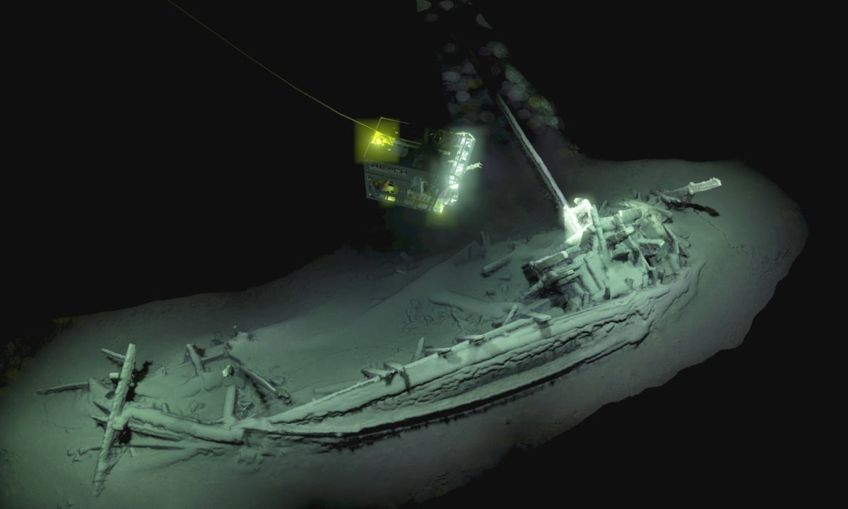 The ship was surveyed and digitally mapped by two remote underwater vehicles. Credit: Black Sea Map/EEF Expeditions