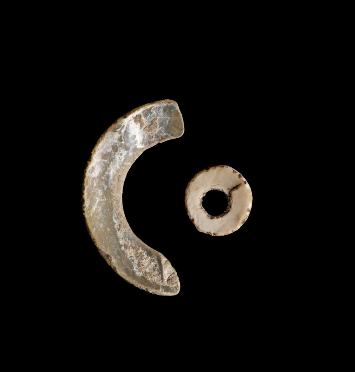 The Maya cut freshwater mussels into small rings that showed off their iridescent mother-of-pearl interiors and sewed these sequin-like 