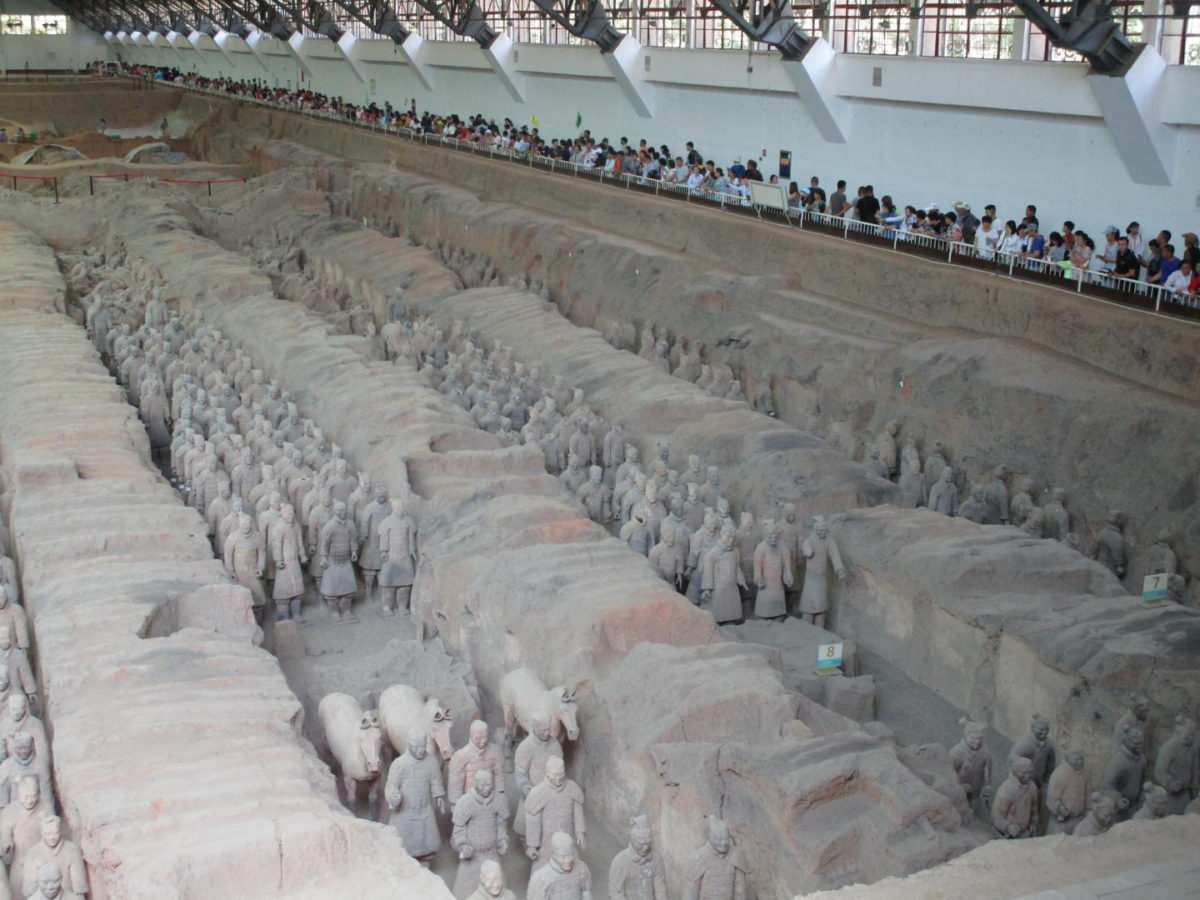 These are the Terracotta Warriors protecting the Qin Mausoleum's east front. Credit: Giulio Magli