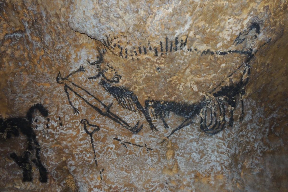 Some of the world's oldest cave paintings have revealed how ancient people had relatively advanced knowledge of astronomy. Animal symbols represent star constellations in the night sky, and are used to mark dates and events such as comet strikes, analysis from the University of Edinburgh suggests. Credit: Alistair Coombs