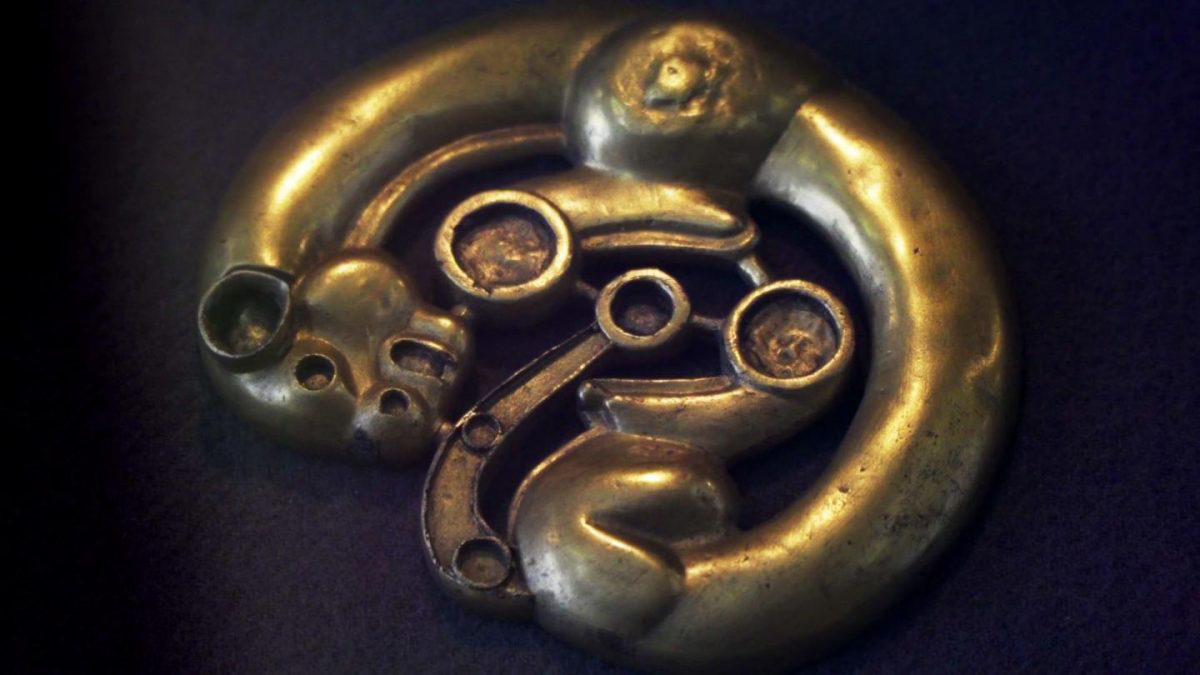 This is prehistoric artwork typical to be found in early Iron Age tombs. Credit: Trevor Wallace