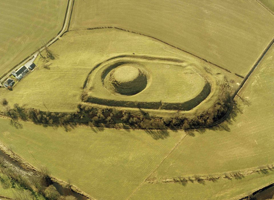 Aerial photograph of Mote of Urr. © Historic Environment Scotland.