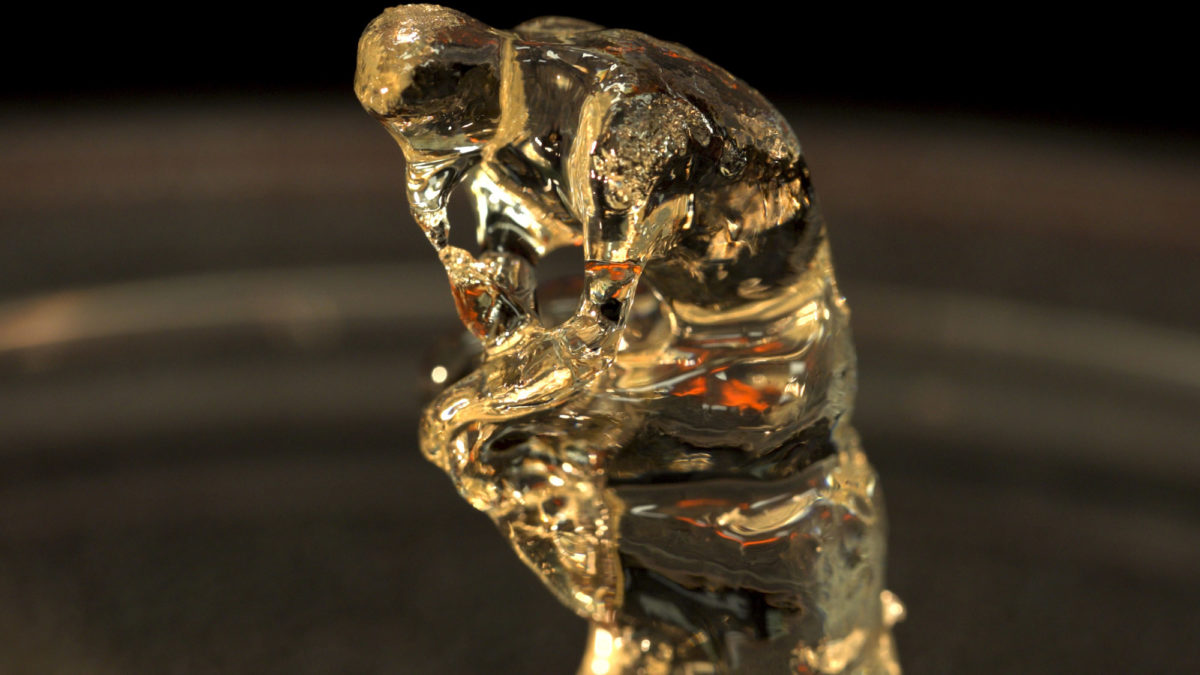 UC Berkeley researchers used new 3D printing technology to create a model of Rodin's 'The Thinker.' Credit: UC Berkeley photo by Stephen McNally