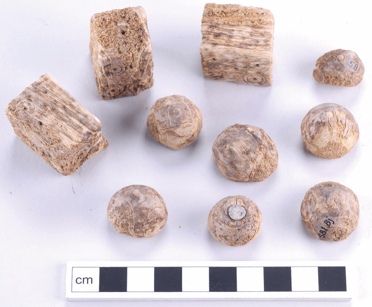 A selection of the gaming pieces from chamber grave Bj.581. Photo Credit: Charlotte Hedenstierna-Jonson/Antiquity.