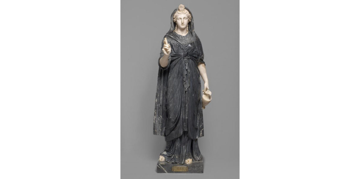 Ancient Roman statue of Isis, in the Collection of Greek and Roman Antiquities in the Kunsthistorisches Museum, Vienna. First half of the 2nd century, found in Naples, Italy. 