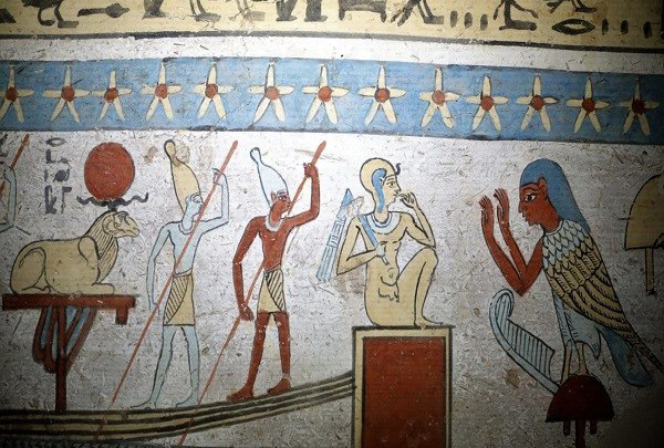 Wall-painting in the tomb found near Sohag (detail).