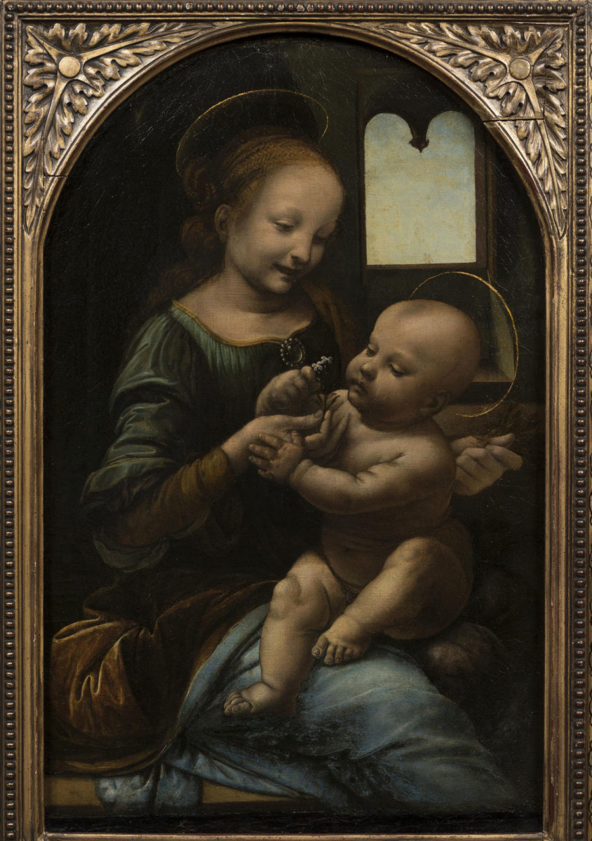 Benois Madonna without the frame. Photo Credit; Hermitage Museum / The History Blog. 