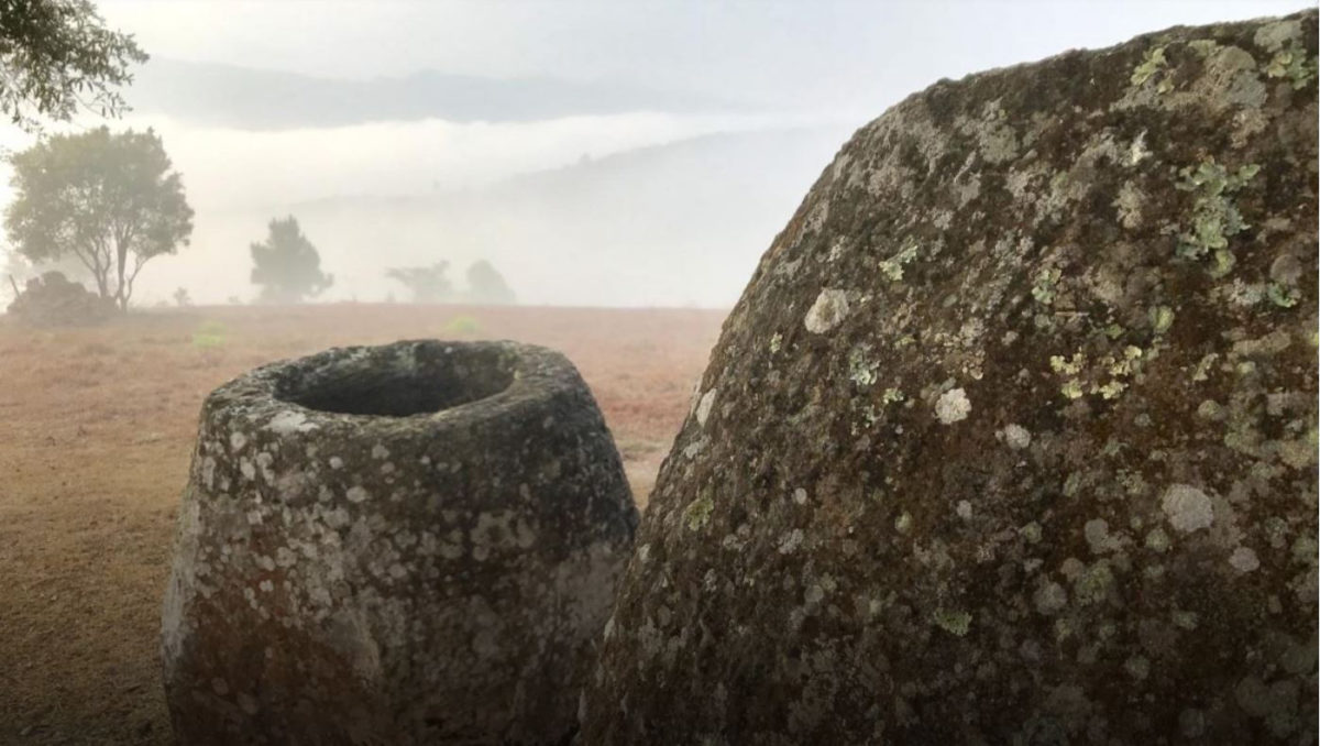 Sandstone megalithic jar Xiengkhouang Province, Laos. Credit: ANU