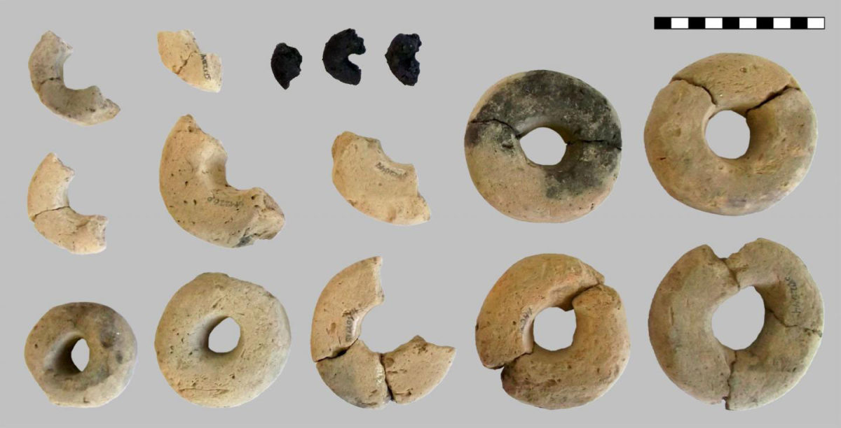 The annular objects from the find assemblage in the debris layer of pit V5400. Credit: Heiss et al, 2019