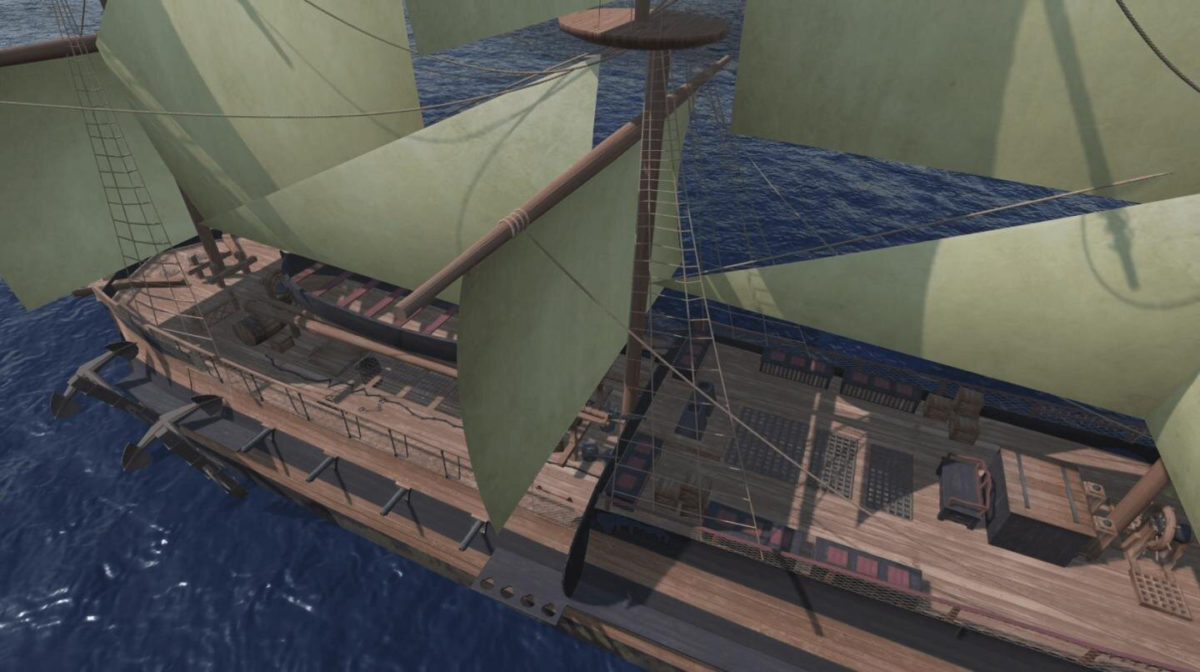 The 3D ship in full sail. Credit: The Trans-Atlantic Slave Trade Database