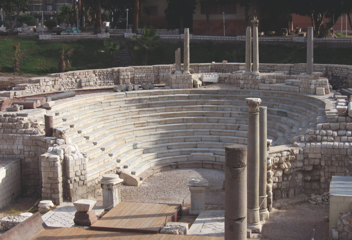 The small theatre at the Kom el-Dikka site in Alexandria. 