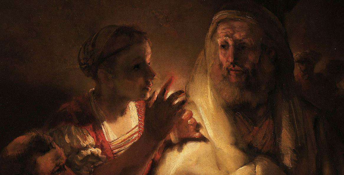 Rembrandt van Rijn, The Denial of St Peter, 1660 © The Rijksmuseum; Philemon and Baucis, 1658, oil on panel transferred to panel, National Gallery of Art, Washington; Landscape with the rest on the flight to Egypt, 1647, National Gallery of Ireland Collection. Photo © National Gallery of Ireland