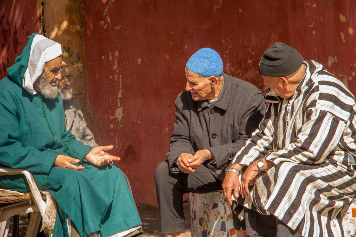 Socialising in the streets of Casablanca.