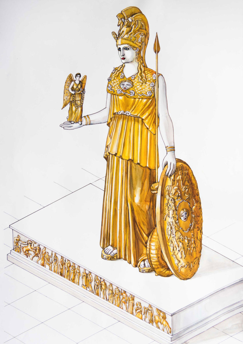 “The lost statue of Athena Parthenos” at the Acropolis Museum. (Credit: Acropolis Museum)