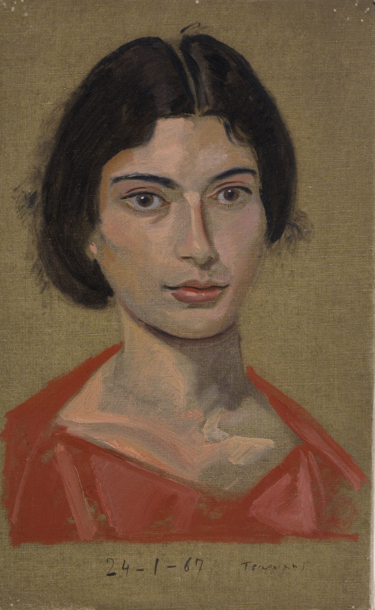Yannis Tsarouchis, “First portrait of Despina aged 18”, 1967. Oil on canvas, 56.0x39cm. Yannis Tsarouchis Foundation, Inv. No. 689.