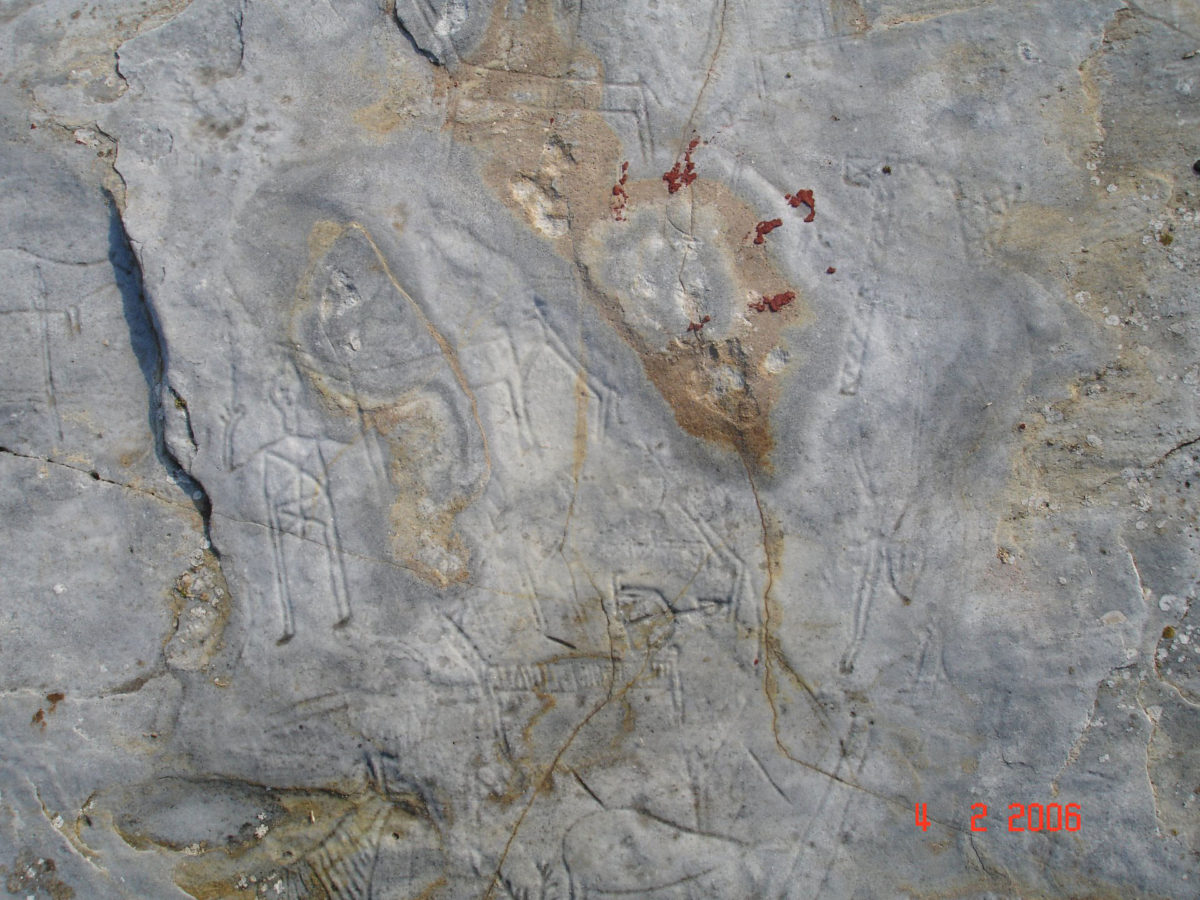 Rock carvings before their destruction (photo credit: ANA-MPA / Theodoros Lymberakis).