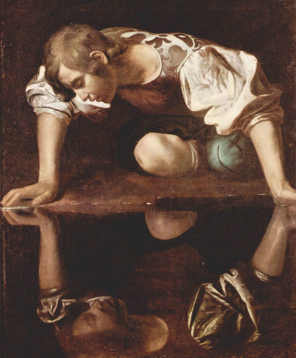 Caravaggio, “Narcissus”, 1597-1599. Rome, Galleria Nazionale d'Arte Antica (Photo: Wikipedia).