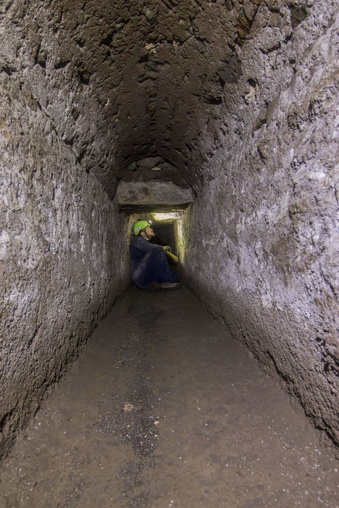 A network of tunnels and canals has been identified which branches out from a pair of cisterns below the Forum, running under Via Marina and ending near the Imperial Villa.