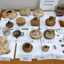 Corinth: Ancient artefacts hidden in a field were confiscated