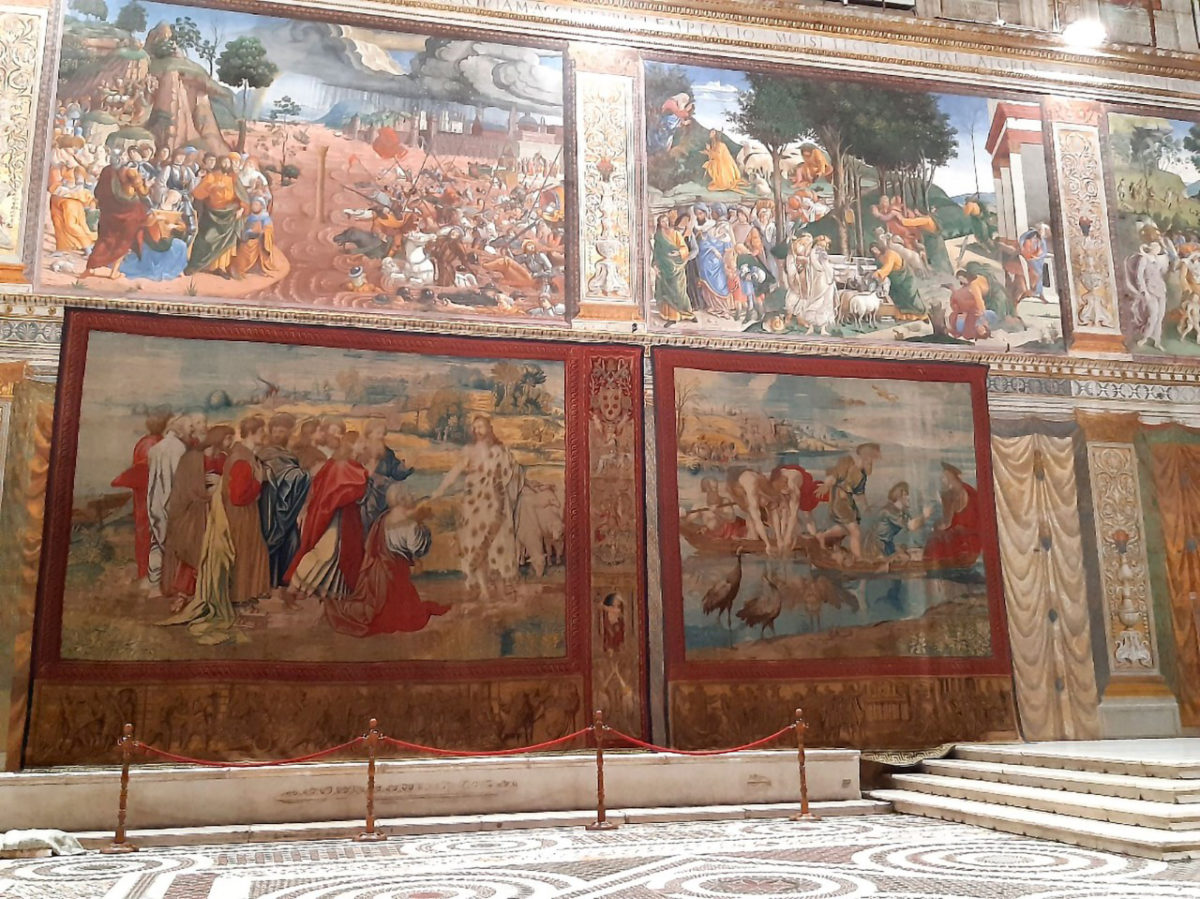 Layout of the Raphael Tapestries in the Sistine Chapel.
