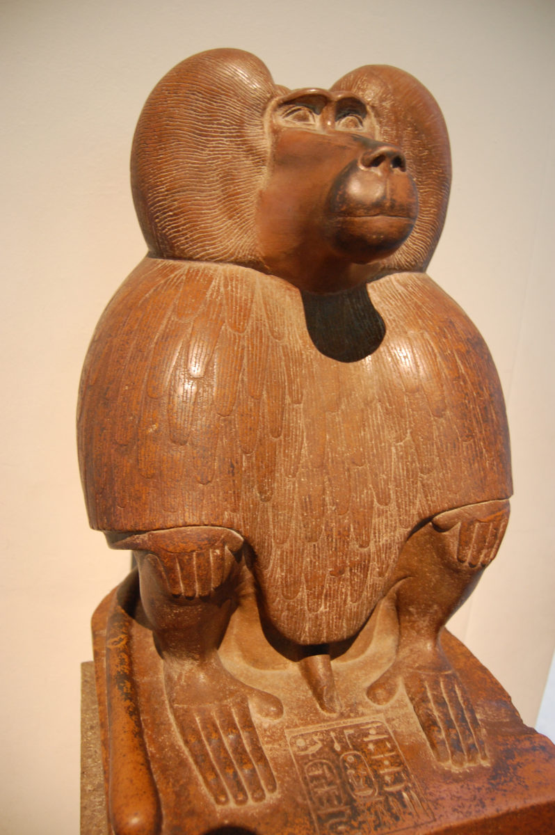 Depiction of Thoth as a baboon (c. 1400 BC), in the British Museum.
