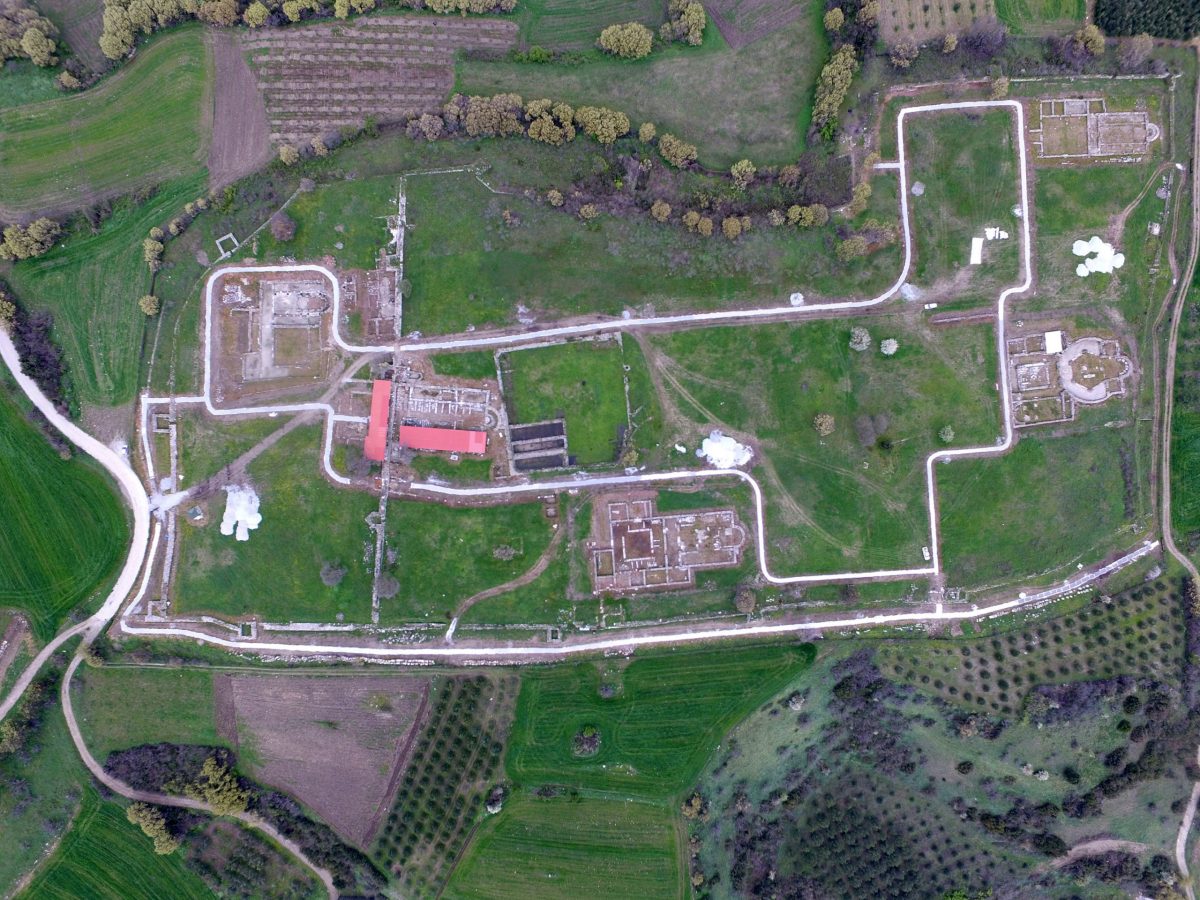Aerial photograph of the Christian Acropolis of Ancient Amphipolis (April 2020) Photo: MOCAS 