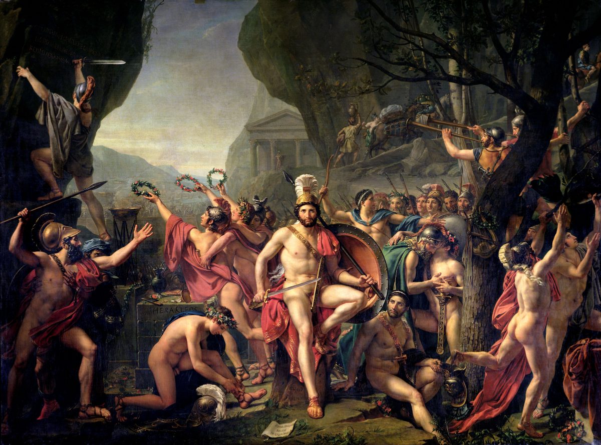 Leonidas in Thermopylae. Painting by J.-L. David, now in the Louvre. 