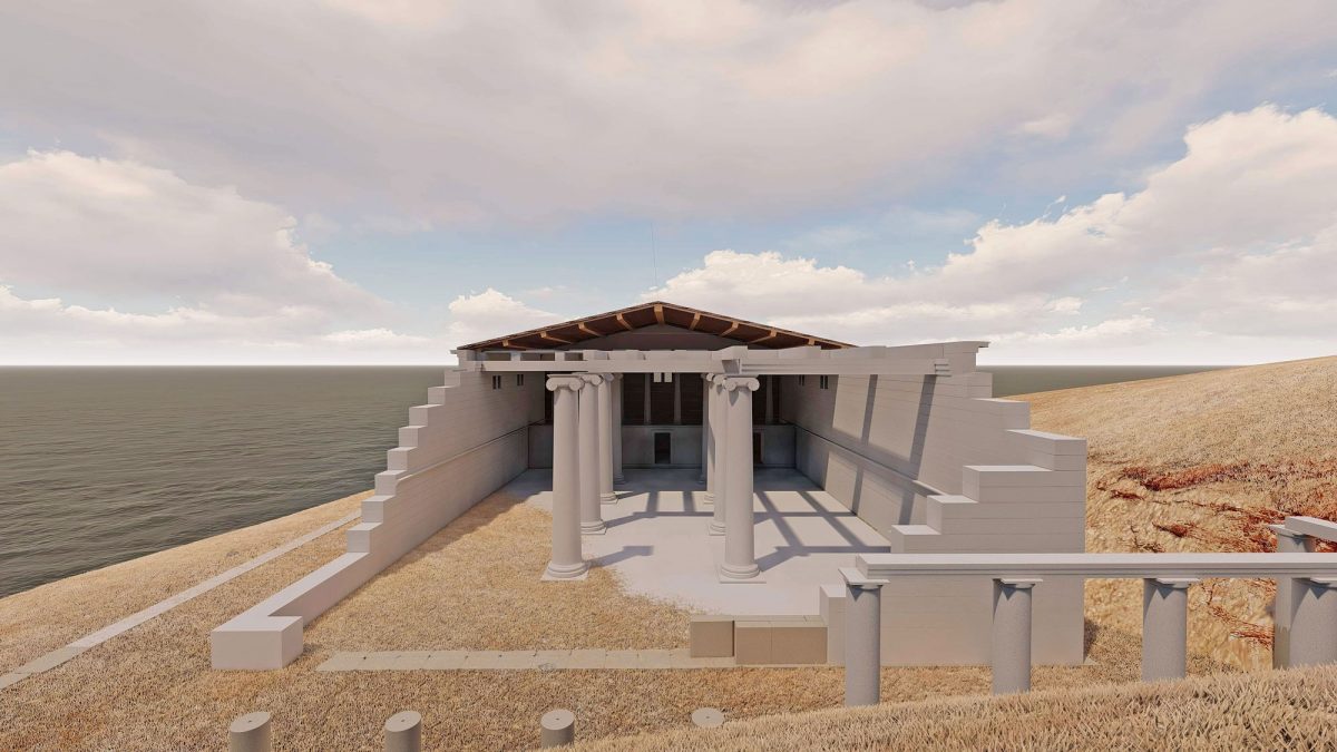 Reconstruction of the sanctuary of the Kaveiroi (photo: Athens and Macedonia News Agency)