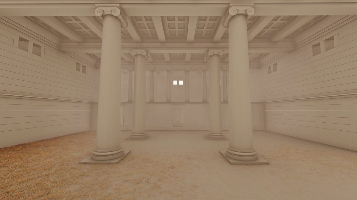 Reconstruction of the interior of the sanctuary of the Kaveiroi (photo: Athens and Macedonia News Agency)