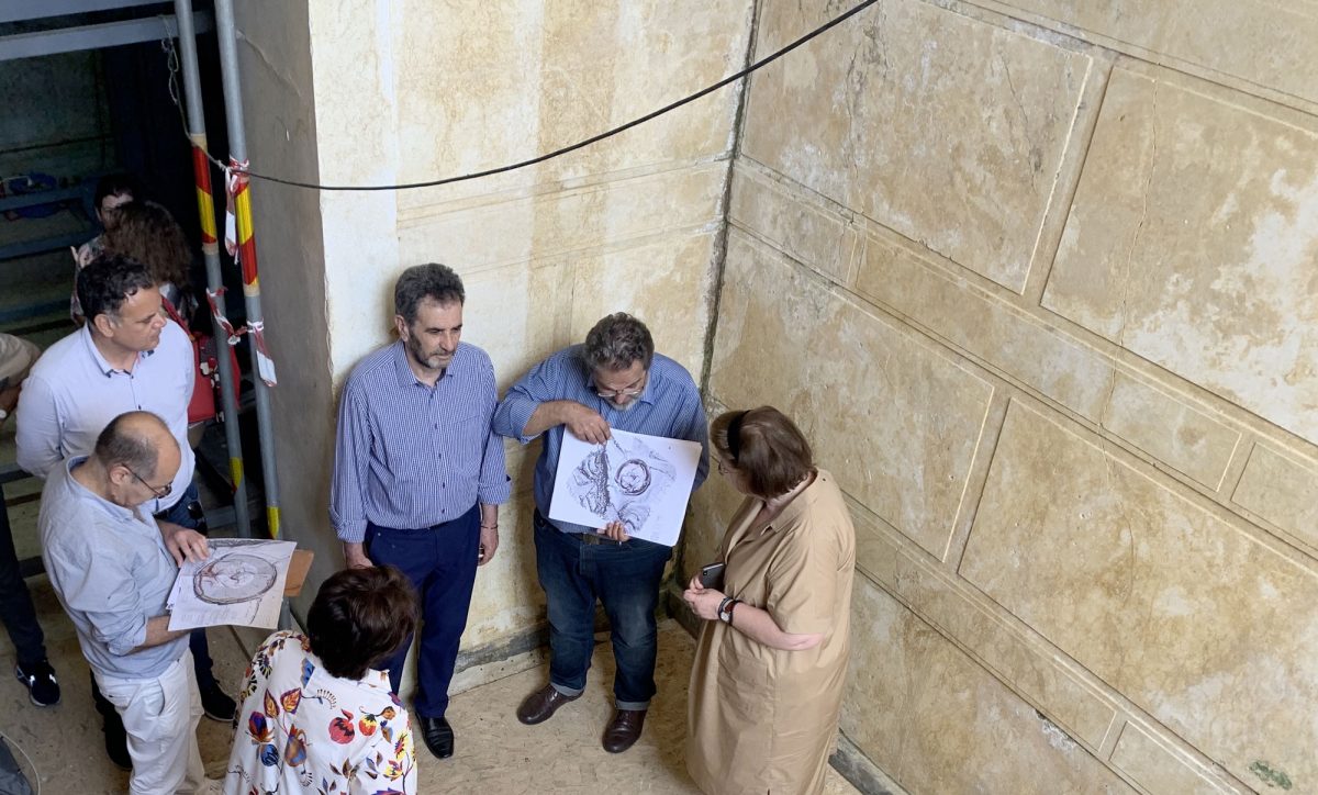 Snapshot of Minister of Culture Lina Mendoni’s visit to Amphipolis (photo: MOCAS)
