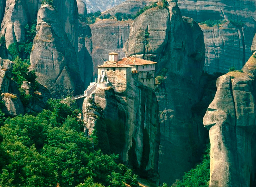 View of a monastery at Meteora. 